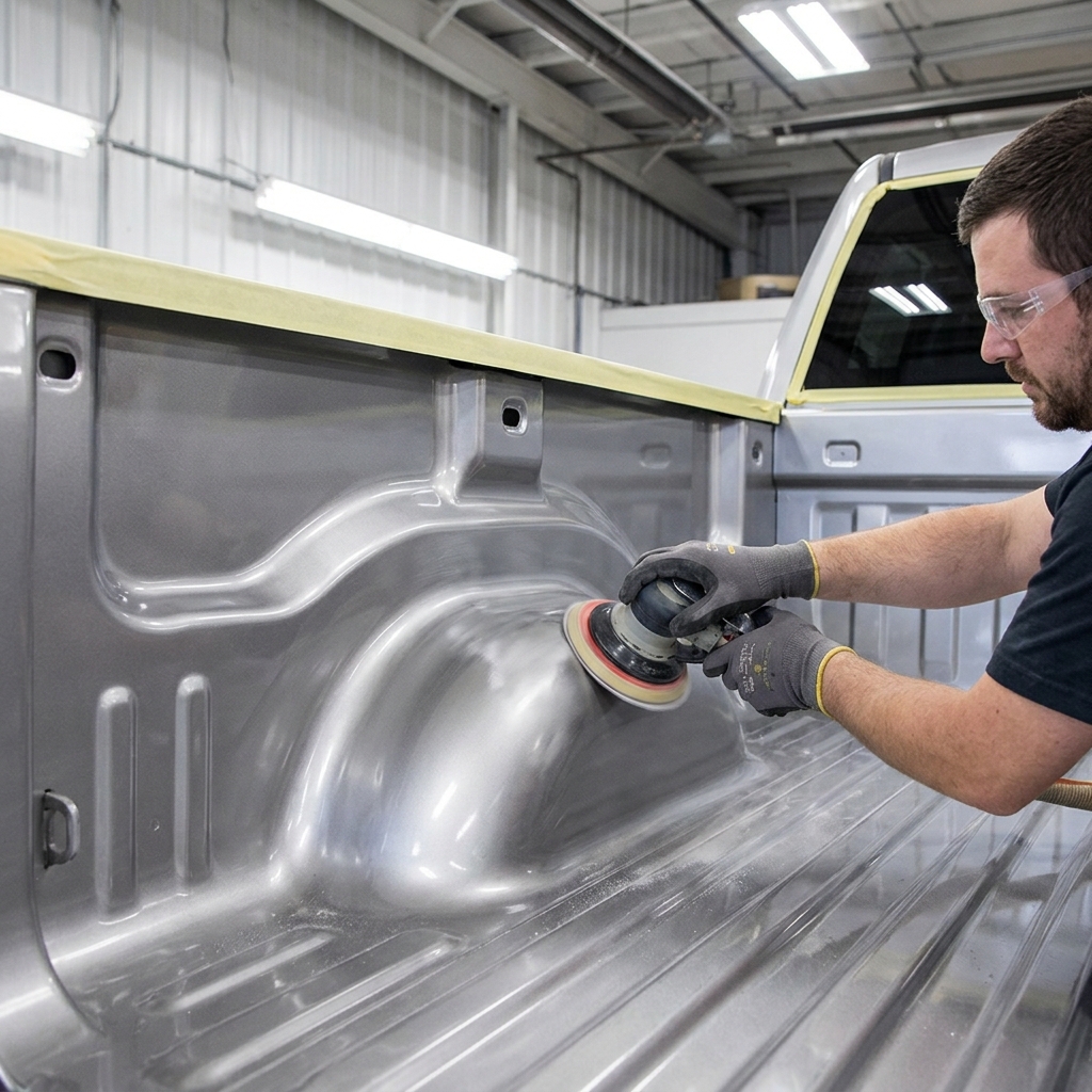 Professional truck bed liner installation